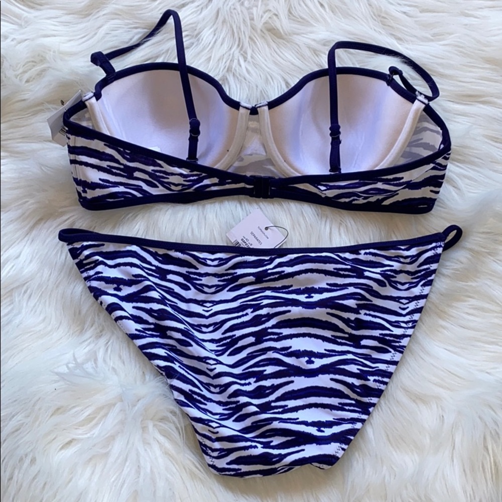 Topshop Beach-Animal Print 2PC Bikini Swimsuit Sz 8 - Picture 3 of 12